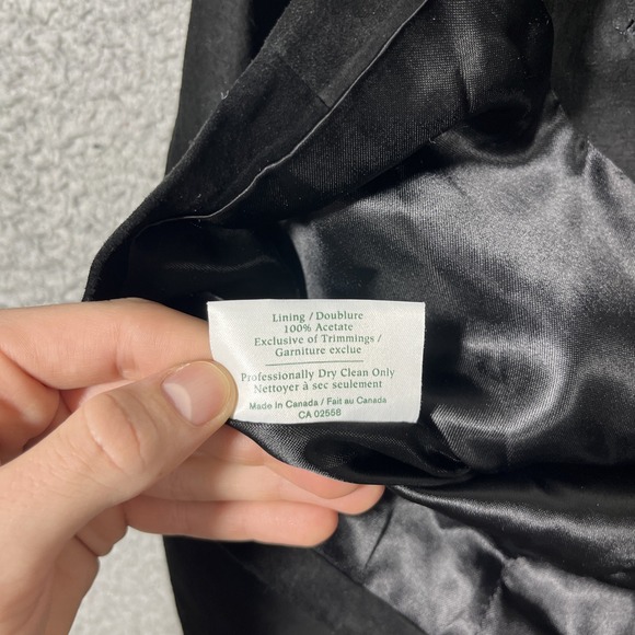 VTG Danier Suede Crop Jacket Women's L Black Genuine Leather Lined Button City - Picture 4 of 11